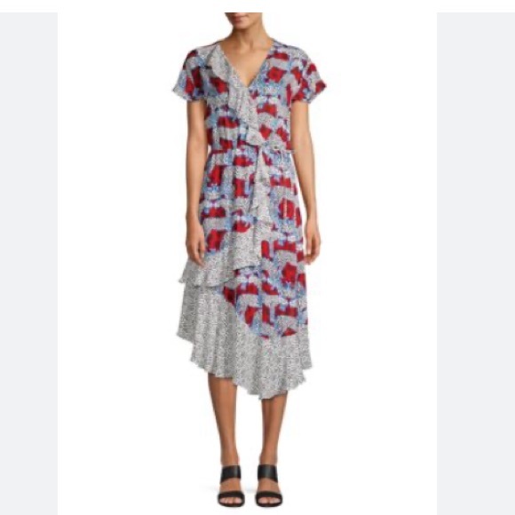 Parker Reina Mixed Print Wrap-Front
Midi Dress - Picture 3 of 6